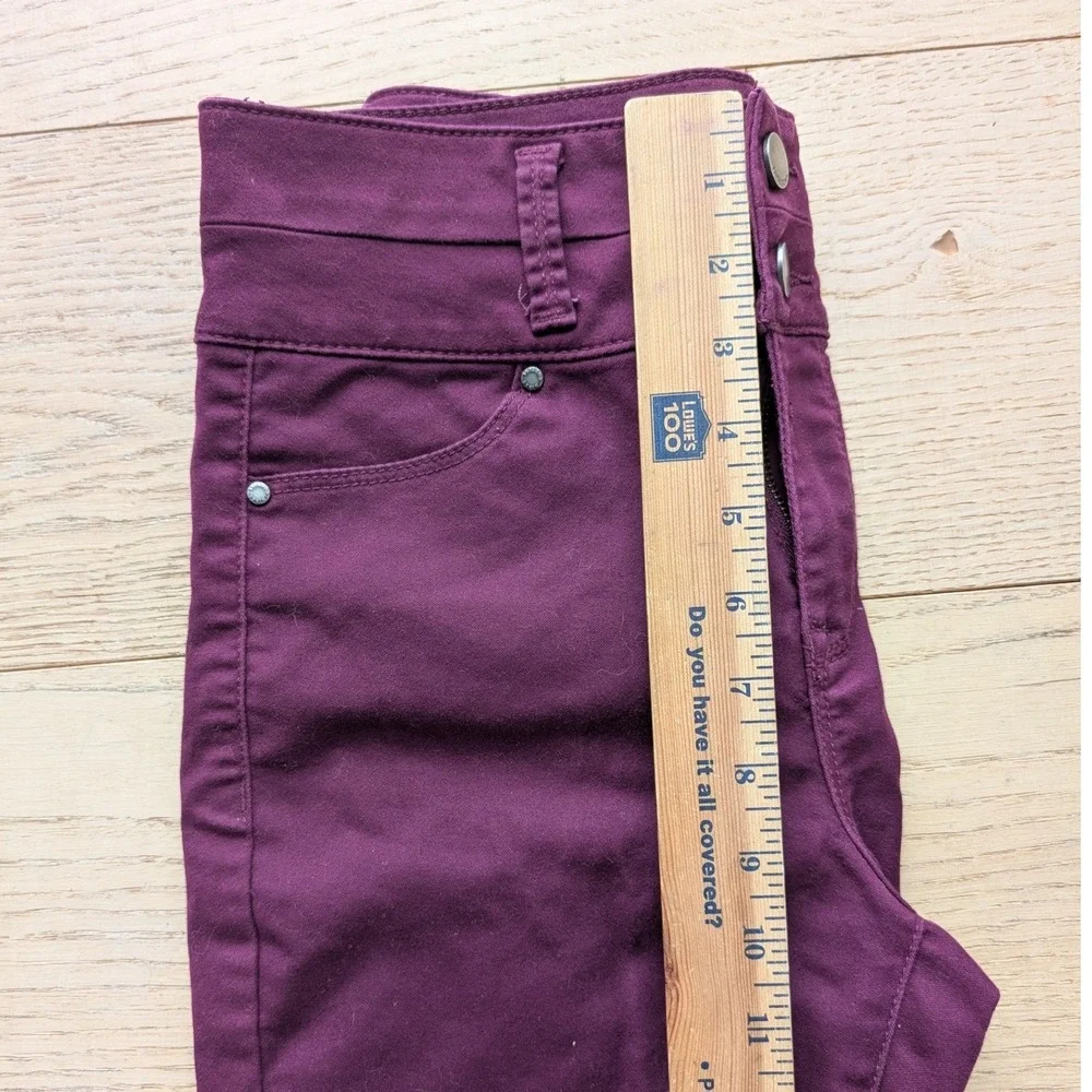 Tinseltown Womens High Rise Skinny‎ Pants Plum Purple Double Button Size 5